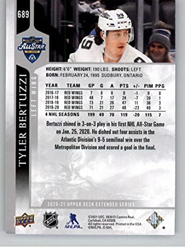 2020-21 Горна палуба Продолжена серија 689 Тајлер Бертузи Ол-стар тим за трговија со хокеј во НХЛ
