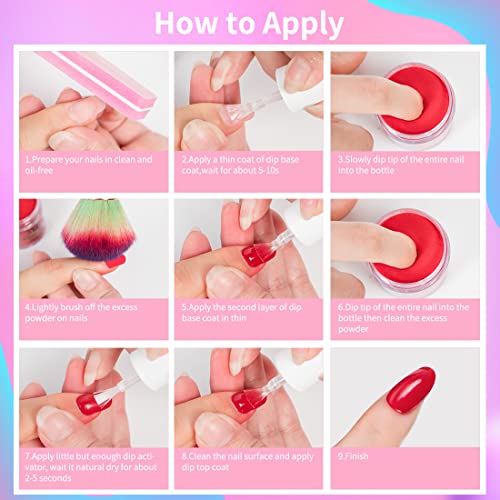 Mobray Dip Powder Nail Starter, 8 бои класичен голи сјај сјај во комплетот за нокти во прав од темно натопување и натопи во прав