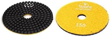 AEXIT 10 парчиња 150 Абразивни тркала и дискови Грит 4 Диа влажни дијамантски подлошки за полирање жолти за тркала за пресеци Гранит-Е мермер