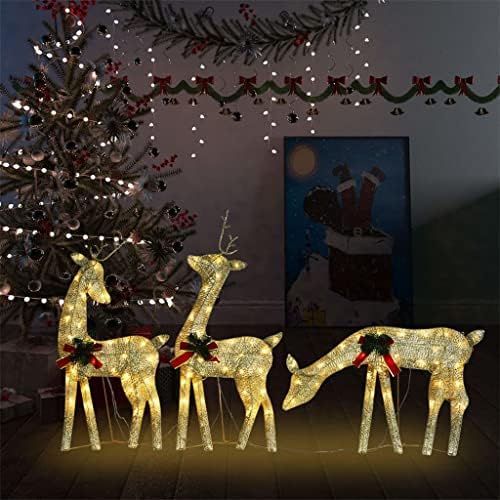 Божиќно ирваси семејство, Божиќна светлина, Божиќна декорација животно осветлување за просторија забава градина DIY декорација, 106,3 x2.8