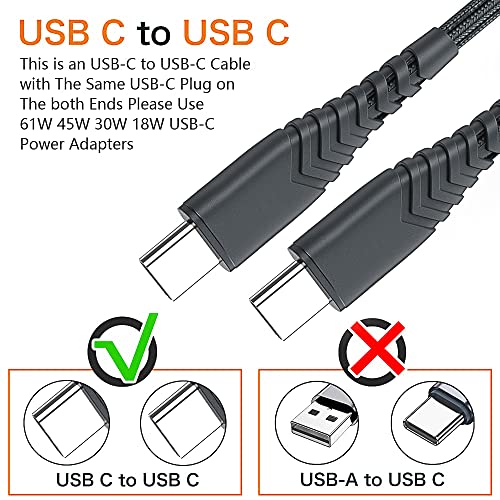USB C ДО USB C Кабел за Полнење 1ft 3ft 6ft 10ft Кабел За Полнач За Samsung Galaxy S23/S22/S22 Плус/S22 Ултра/S21 S20 FE 5G,Забелешка