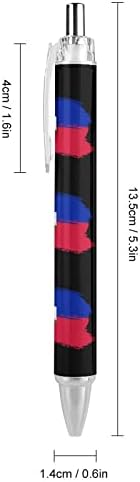 Знаме Хаити од удари со четки сини топкани пенкала што може да се повлече со течно мастило за мастило за мажи жени