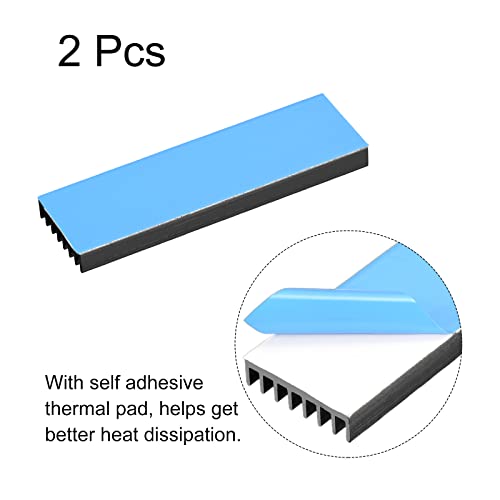 Меканиксиност 2 пакет M.2 SSD ладилник за топлина со термичка подлога алуминиум Алуминиум за ладење на мијалник за ладење за