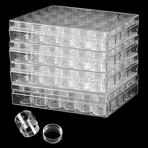 Hakzeon 4 пакет 30 решетки за складирање на дијаманти за сликање со капаци, чисти контејнери за складирање на дијаманти за дијаманти, за додатоци