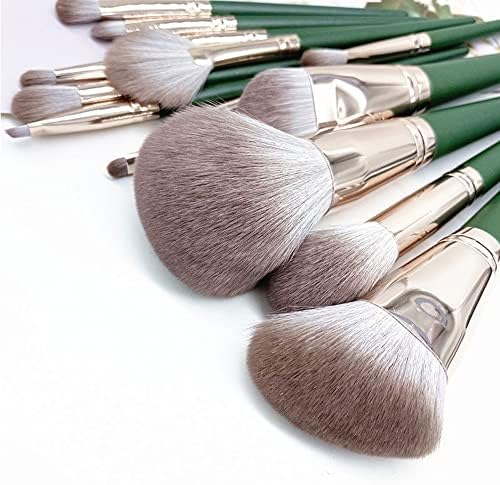 Четки за шминка MJWDP 14PCS Поставете козметичка основа во прав руменило за очи Сенка за усни мешавина дрвена сочинување на алатка