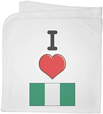 Азиеда „Ја сакам нигерија“ памучно бебе ќебе / шал