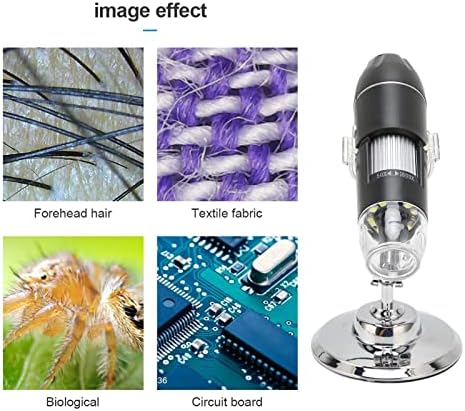 ASHATA USB дигитален микроскоп, 50x - 1600x Преносни рачни микроскопи со рачни рачни рачни микроскопи со 8 LED прилагодливи,