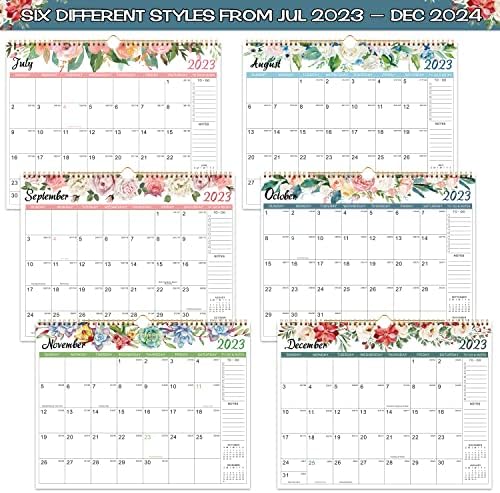 2023-2024 Wallиден календар-18 месечен календар 2023-2024, јули. 2023 година - декември. 2024 година, Wallиден календар 2023-2024 со густа хартија,