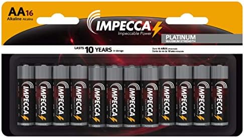 Импека Bat Батерии 16 Пакуваат Алкални Високи Перформанси, Долготрајни И Отпорни На Истекување Batt Батерија, ЛР6, Платина Серија