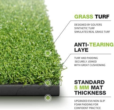 Bltend Golf Mat, 4-во-1 вештачка трева голф за удирање душеци вежбајте со 9 топки за голф, 7 голф-маици, гума, гума, голф погоди за