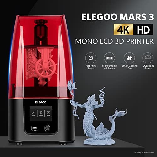 Елеоу Марс 3 смола 3Д печатач и Елеро растителна смола сива 500g