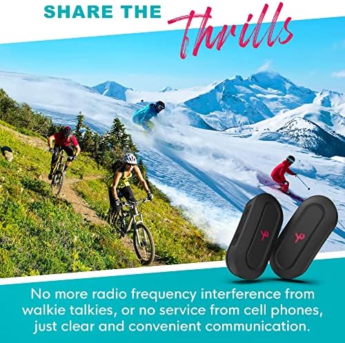 Јо Аудио Bluetooth Домофон За Авантуристички Спортови на Отворено - 2000ft+ Опсег за Сноуборд, Скијање, Велосипедизам, Качување, Пешачење,