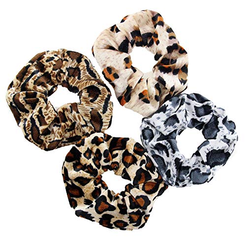 ЛАВФ 24 парчиња Леопард Печатење Ленти За Коса Крцкави Врски За Коса Јажиња Чкртаници За Жени Додатоци За Коса