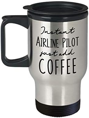 Авиокомпанија Пилот Изолирани Патување Кригла-Инстант Само Додадете Кафе - Смешно Голем Хумор Подароци За Роденден, Дипломирање,