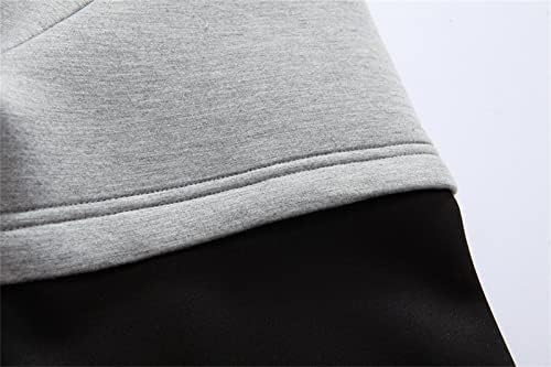 Машки лажен дво-парчен џемпер за џемпери за машка, цврсто руно пуловер, лажен спортен спорт, џемпери простор памук памук памук памук
