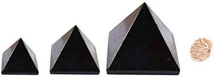 Цврста црна опсидијанска пирамида фенг шуи духовна реики природен камен чакра кристална терапија вера исцелување енергија наполнета пирамида 3