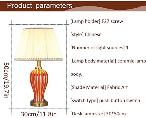 USMJQVZ модерни минималистички керамички маса ламби портокалово зелена златна трага керамичка биро ламба за дневна соба спална соба