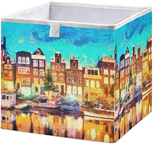 Висини Плакари корпи Амстердам Канал куќи на масло за складирање на канти за складирање на ткаенини за организирање полици за