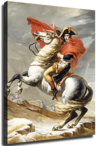 Наполеон преминувајќи ги алпите за домашни декории сликање спална соба кујна уметност платно уметнички постер и естетика wallидна уметност