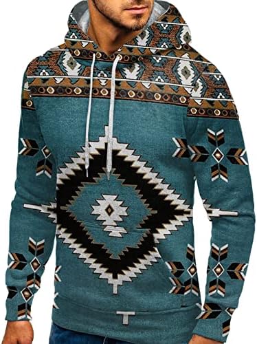 XXBR 2022 Нови машки дуксери есен зимски долги ракави Етнички ацтеки печатени качулки со џемпери Атлетски спортови случајни пулвер