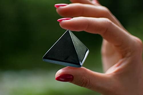 Природна црна опсидијанска пирамида чакра заздравување кристал камен, 1,5 инч