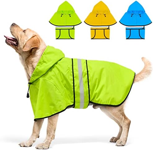 Вејсибер куче мантил - рефлексивна јакна од дожд од кучиња - водоотпорен кучиња дожд од дожд - лесен кучиња пончо - прилагодливо