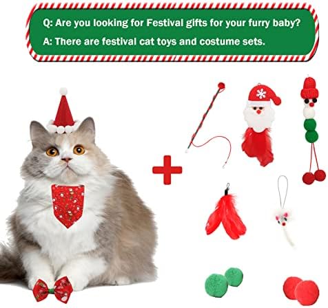 Поставете кутија за подароци за божиќни мачки за мачки - Мачка играчка смешна мачка пол