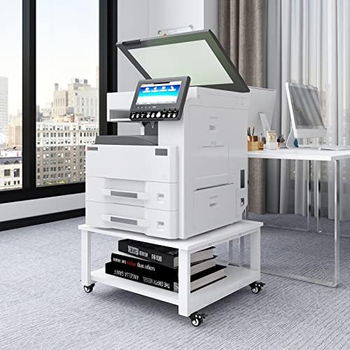 NatWind 2 Tier Movable Laser Printer STAND Голем печатач за печатачи, копир за тешки точки тркалачки печатач со држач за складирање