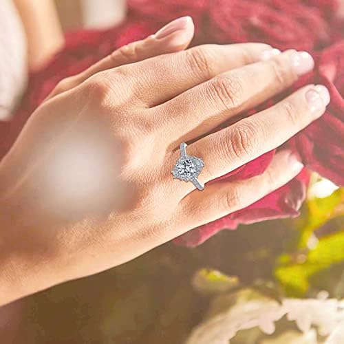 2023 година Нов ангажман круг Циркони жени свадбени прстени накит за накит за жени целосни дијаманти дами прстен целосен дијамантски