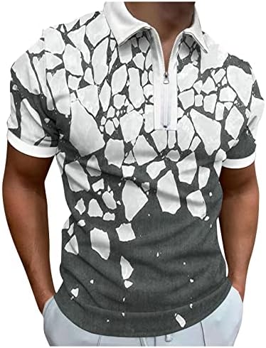 2023 Нови мажи лето дигитално 3Д печатење моден постер празник плажа лапел патент маица со кратки ракави маица маица