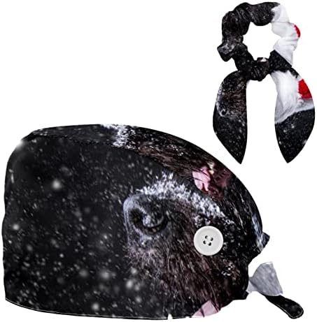 Божиќно пингвини образец работно капаче со копчиња прилагодлива буфантна капа Унисекс чиста капа со лак за коса