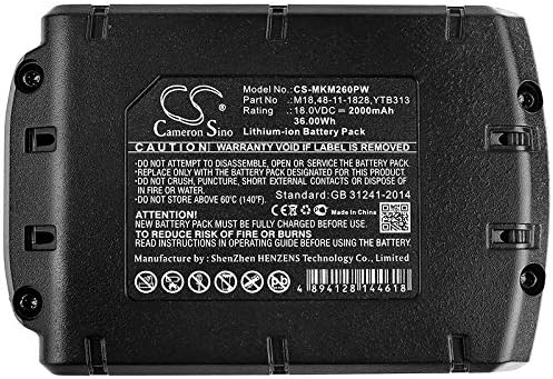 Battery Replacement for Milwaukee 2602-22CT M18 BMT 2708-222607-22 M18 BH M18 BLDD M18 VC M18 CN16GA-202X 2605-20 2198323 48111815 B41B M18 48-11-1815N