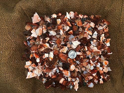 500 карати многу мали природни карнелијански груби + бесплатен фасцинален скапоцен камен - природен суров камења кристал за