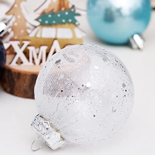 30 парчиња Божиќни топки 6 см за дрвја сини Божиќни топки пластични украси украси домашни приврзоци