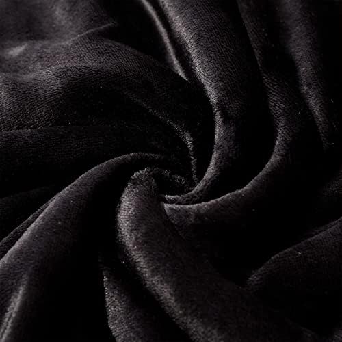 Flебето на Nanpiper Fleece Sherpa, меки нејасни ќебиња за кауч, црна 50 x60