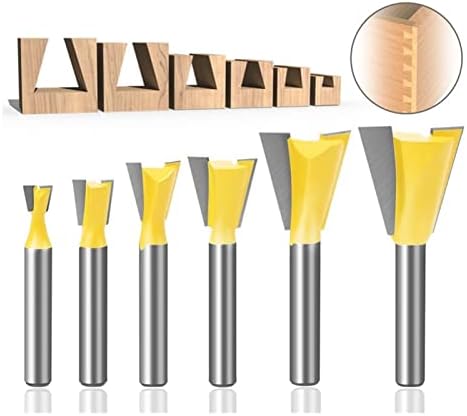 XIWALAI 6mm 1/4 Shank Dovetail Router Bit Set 14 степени парчиња резба од дрво