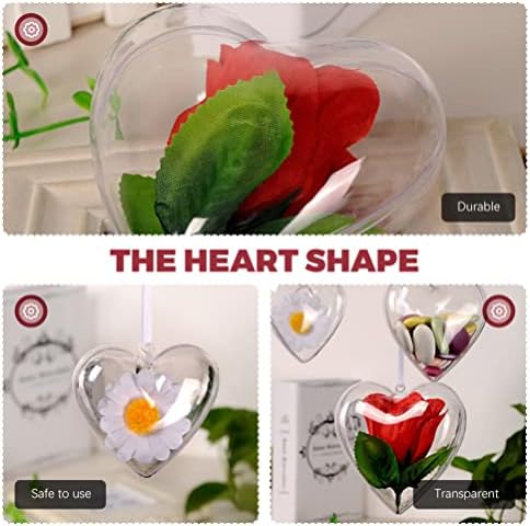 Кесјо Јасно Подарок Кутии 6 парчиња Срце Пополнување Орнаменти Свадба Бонбони Подарок Кутии Балон Приврзок Велигден Партија Фаворизира Виси Срцето
