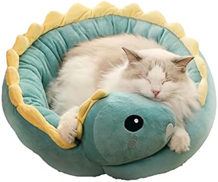 Изработено миленичиња мачки кревети Диносаурус Симпатична перница за маче меко тросед гнездо, зелено, л