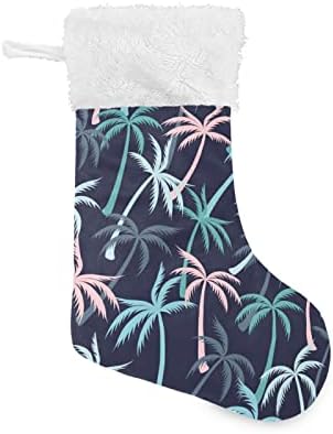 Hjjkllp кокос палма Божиќни чорапи Големи бонбони чорапи полни со столбови Деца симпатична персонализиран чорап со кристално кадифено