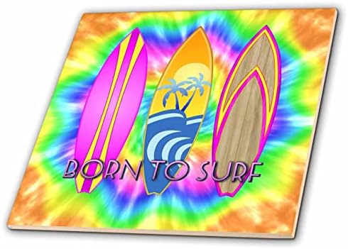 3дроза забавна боја за вратоврска розова уметност за сурфање за сурфери родени за сурфање. - Плочки