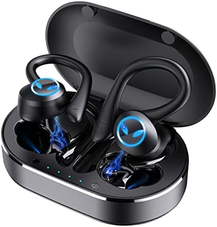 Слушалки за Bluetooth, Bluetooth 5.1 пупки на ушите безжични Bluetooth Earbuds, IPX7 водоотпорни спортски слушалки на уво, со