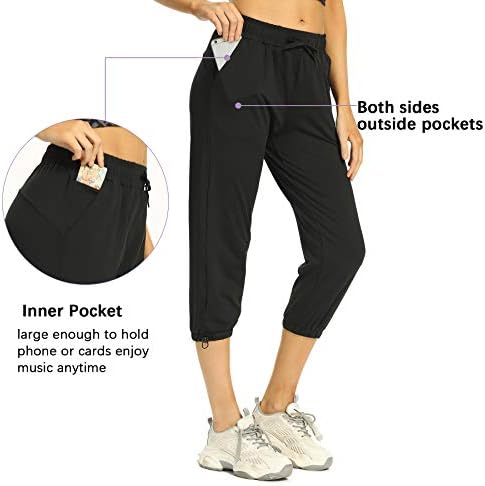 Mesily Capri Pant for Women Joggers јога панталони со џебови кои влегуваат лабава дневна панталони кои работат панталони за тренингот