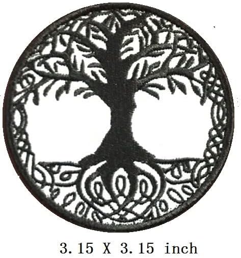 McCMSY 4PCS Patch ， Дрвото на животот во норвешки лепенка извезена значка железо на шиење на амблем