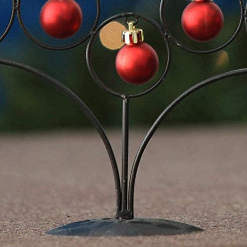 Срамежлива метална жица новогодишна елка со украси железна елка со злато и црвена украс за декорација, шок -изобилна декорација за домашна