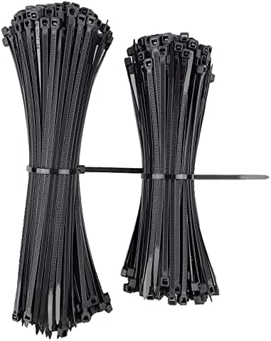 Земани врски Ecrab 500 пакувања Собрани големини 6 8 инчни кабелски врски што можат да се употребуваат црна поштенска вратоврска