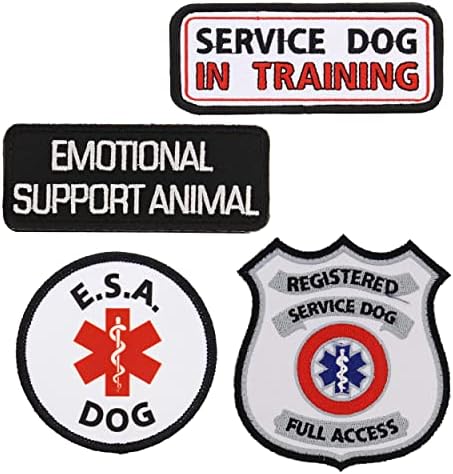Асортиман на лепенки за медицински услуги Мондо, 4pk - Работни закрпи за кучиња, везени етикети на ЕСА за прицврстувачи на кучиња, елеци