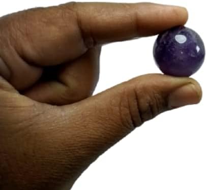 Креации на Аашита Аметист топка/сфера за лекување на Реики, чистење на решетки и аура, корекција на Васту и големина на топката со камена топка