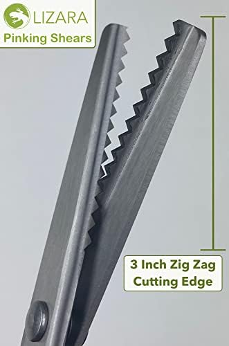 Лизара Професионални ножици за розови со тешки сили за ткаенина | Пакет ножици на цик -Заг и ножици со разгалени модели | Пинцирање