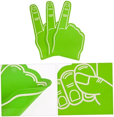 Homoyoyo 3 парчиња пена со прсти на прсти Фудбалска ракавица Зелена помпоми Зелен декор број 1 пена рака 1 пена прсти спортски пени со прсти