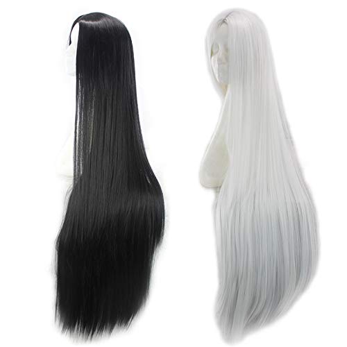 Маргиела Специјална цена, модерна женска перика, права коса, вештачка чипка перика, 70 см/28 Инчи, црна